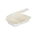 Edenware Bagasse Compostable Clamshell 9x6 inch (2 Comp) 1x200 EA