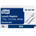 Tork White Lunch Napkin 1ply 8x500 EA