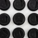 Black CPLA Hot Cup Lid 79mm (fits 8oz cup) 1x1000 EA