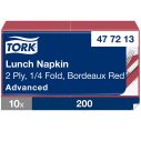 Tork Bordeaux Red Lunch Napkin 2ply 10x200 EA