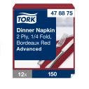 Tork Bordeaux Red Dinner Napkin 2ply 12x150 EA