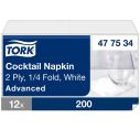 Tork White Cocktail Napkin 2ply 1x2400 EA