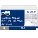 Tork White Cocktail Napkin 2ply 1x2400'S