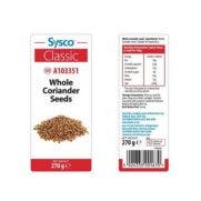 Sysco Classic Whole Coriander Seeds 1x270 GM
