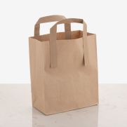 Brown Paper Handle Carrier Bag Small 7x10.5x9 inch 1x250 EA