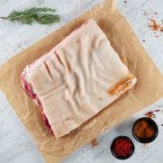 McCarrens Boneless Pork Belly Rind On Irish 2x4 KG